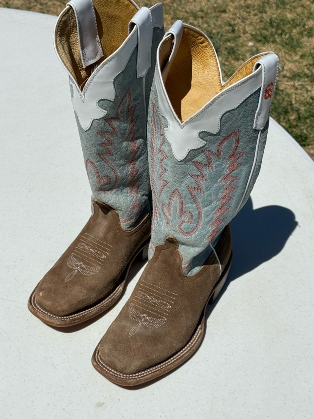 Anderson Bean Kids Brown & Light Blue Western Boots